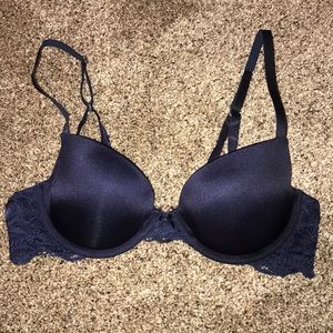Aerie Ella Gel Navy Blue Lace Push Up Bra